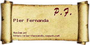 Pler Fernanda névjegykártya